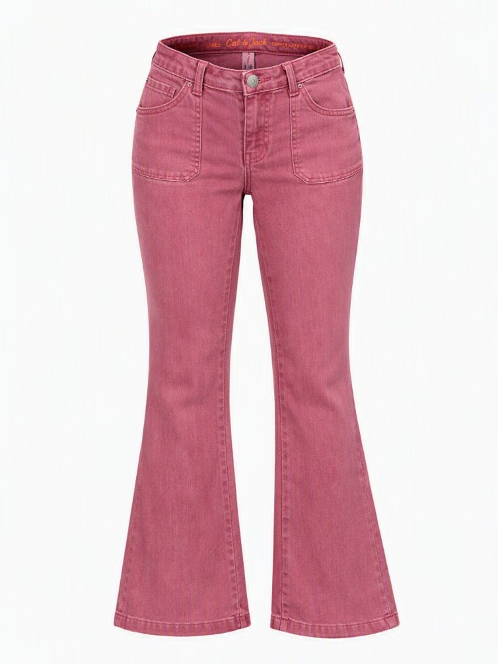 Cat & Jack Pink Flare Jeans Girls 14 High Rise Adjustable Waist NWT